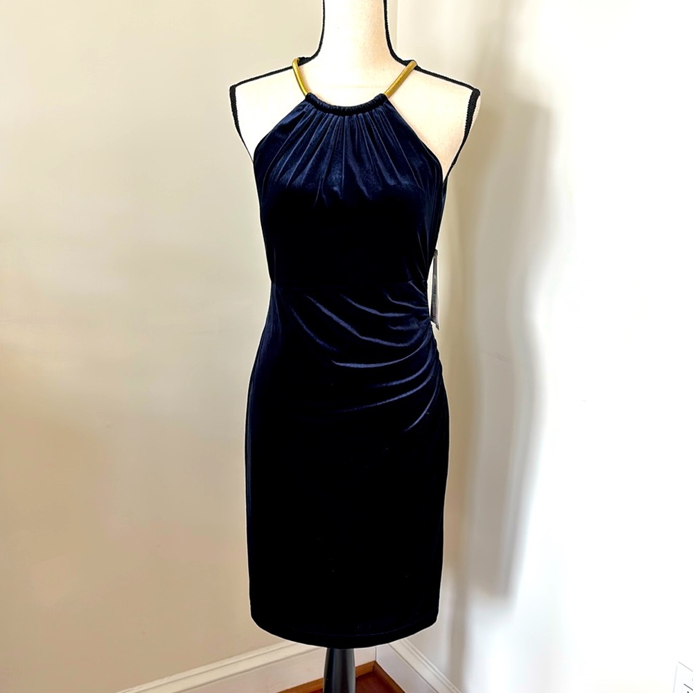 Eliza J NWT Navy Velvet Dress Size 4